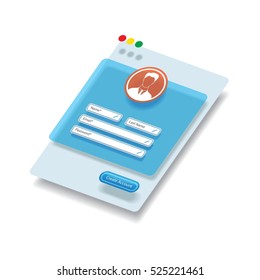 User Interface animation. Create Account button. Animated tablet screen. 4K footage.