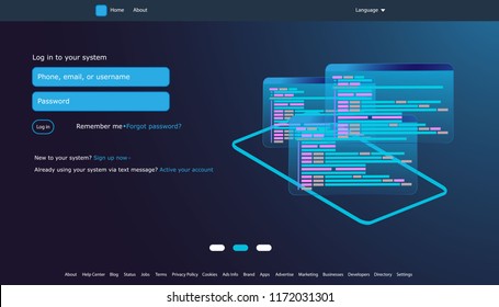 User interface for Big data flow processing concept, cloud database, isometric vector, web hosting and server room icons. Smart city concept in database system