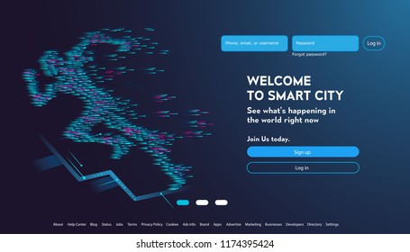 User interface for Big data flow processing concept, cloud database, isometric vector, web hosting and server room icons. Running system concept in database system, Interactive design