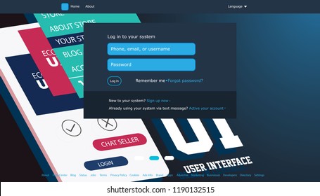 User interface for Big data flow processing concept, cloud database, isometric vector, web hosting and server room icons. Smart city concept in database system with abstract background