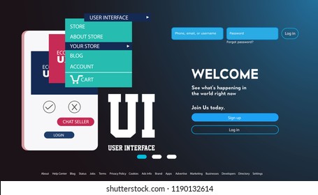 User interface for Big data flow processing concept, cloud database, isometric vector, web hosting and server room icons. Smart city concept in database system with abstract background