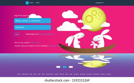 User interface for Big data flow processing concept, cloud database, isometric vector, web hosting and server room icons. Smart Moon Rabbit concept in database system