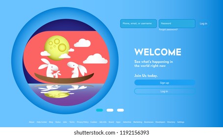 User interface for Big data flow processing concept, cloud database, isometric vector, web hosting and server room icons. Smart Moon Rabbit concept in database system