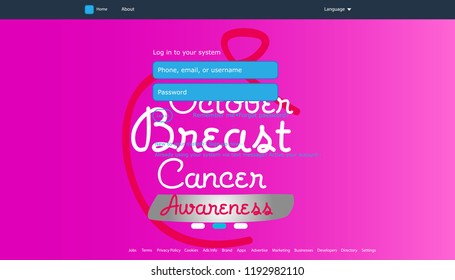 User Interface For Big Data Flow Processing Concept, Cloud Database, Isometric Vector, Web Hosting And Server Room Icons. Breast Cancer Awareness Concept In Database System