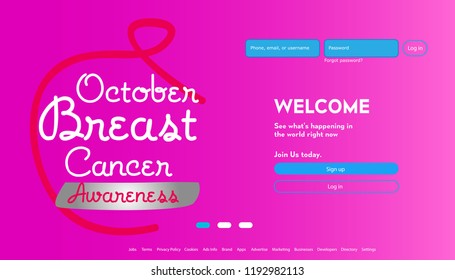 User Interface For Big Data Flow Processing Concept, Cloud Database, Isometric Vector, Web Hosting And Server Room Icons. Breast Cancer Awareness Concept In Database System