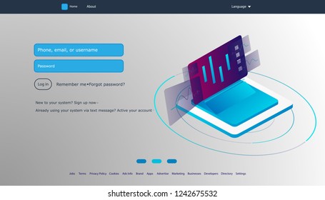 User interface for Big data flow processing concept, cloud database, isometric vector, web hosting and server room icons. Smart city concept in database system