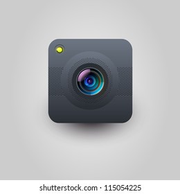 User interface black camera lens icon