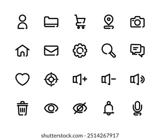 User Interface Black Outline Icon. Business and Technology Theme,