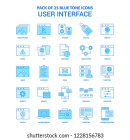 User Interface  Blue Tone Icon Pack - 25 Icon Sets