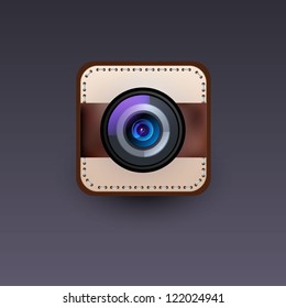 User interface camera lens icon