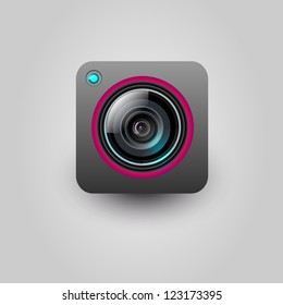 User interface camera lens icon