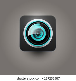 User interface camera lens icon