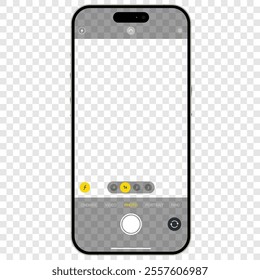 User interface of camera viewfinder. Vector illustration flat style. smartphone with camera application. 