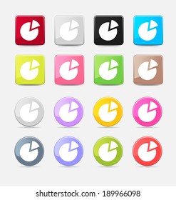 User interface chart icons for website and application interface editable vector illustration