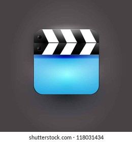 User interface clapboard Icon with blue screen