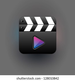 User interface clapboard mediaplayer Icon