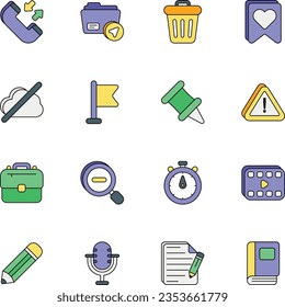 User Interface color outline icon set pack
