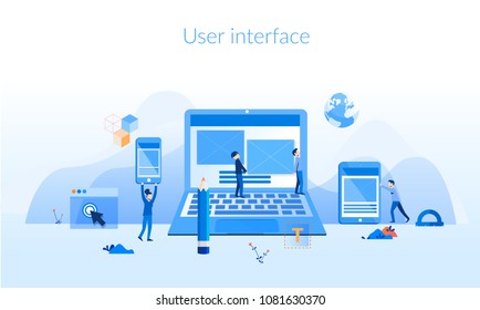 User interface Concept for web page, banner, presentation, social media, documents, cards, posters. Vector illustration