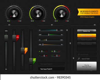 User Interface Design Elements | EPS10 Vector Graphic | Layers Organizes and Named | The Detailed Noise Texture is Easily Removable if it's Render Heavy