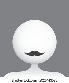 User Interface Design Icon That Represents A Blank Profile Picture Placeholder For Setting Up A Profile Picture Or Avatar As A Male User. App Design Icon. Vector Illustration.