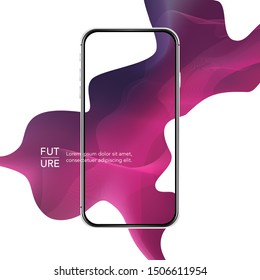 User interface design. Isolated cell phone mockup. Vector phone illustration. Colorful phone templates.