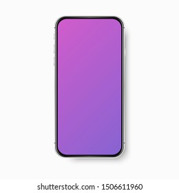 User interface design. Isolated cell phone mockup. Vector phone illustration. Colorful phone templates.