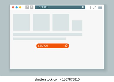 User interface design. Search window.