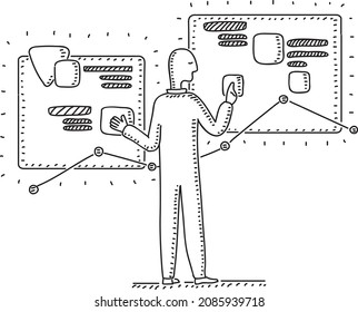User interface design. Sketchy hand-drawn vector illustration.