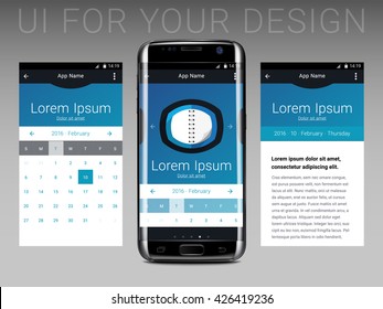 User Interface design for your mobile application. Agenda
UI design concept. Mobile app design. Vector Illustration, eps10, contains transparencies.