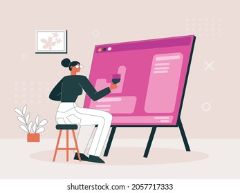 vector de ilustración de diseñador de interfaz de usuario 