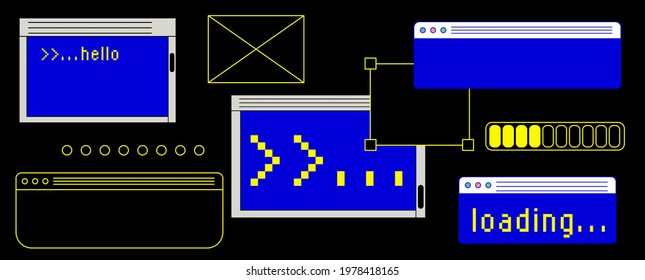 User interface of desktop with command-line terminal window.