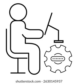 User interface development configuration process gear password access system control icon vector illustration for secure desktop application workflow.