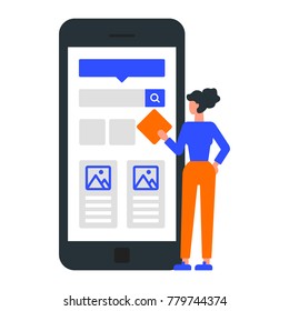 User interface development vector illustration, UI/UX