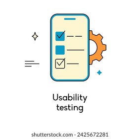 User interface development and working application, programming, usability testing, experience design flat vector illustration.