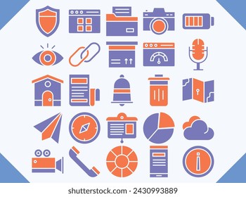 user interface dual color icon design for your business