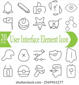 User Interface Element Icon Line Pro Vector