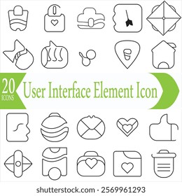 User Interface Element Icon Line Pro Vector