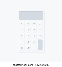 User interface elements for calculator. Neumorphism Style