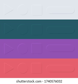 User interface elements for mobile app. UI buttons, icons set. Simple modern design. For mobile, web, social media, business. Neumorphism. Flat style eps10