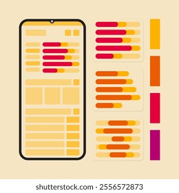 User interface elements set for mobile or web application