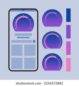 User interface elements set for mobile or web application