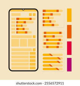 User interface elements set for mobile or web application