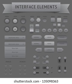 User interface elements. Vector saved as EPS-10, file contains objects with transparency (shadows etc.)