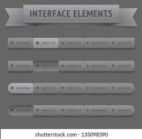 User interface elements. Vector saved as EPS-10, file contains objects with transparency (shadows etc.)