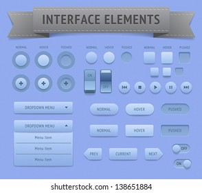 User interface elements. Vector saved as EPS-10, file contains objects with transparency (shadows etc.)
