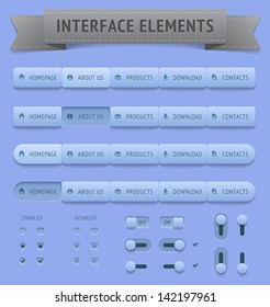 User interface elements. Vector saved as EPS-10, file contains objects with transparency (shadows etc.)