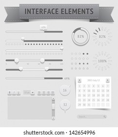 User interface elements. Vector saved as EPS-10, file contains objects with transparency (shadows etc.)