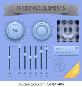 User interface elements. Vector saved as EPS-10, file contains objects with transparency (shadows etc.)