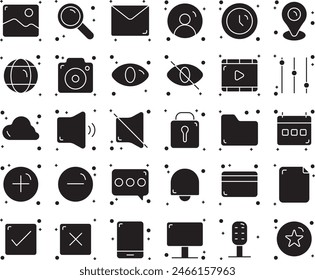 User interface fill icon set design vector illustration stock