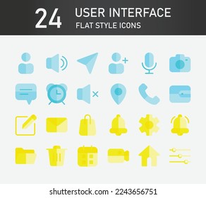User Interface flat icon collection, contains such icons as interface, essential, message and basic icons. User Interface silhouette icons collection, Simple web icons set.